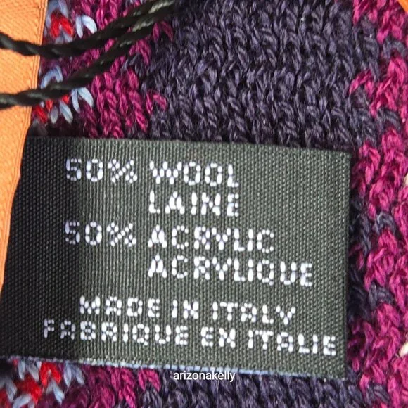 NWT Missoni Zig Zag Scarf Purple Red Blue - Picture 8 of 11